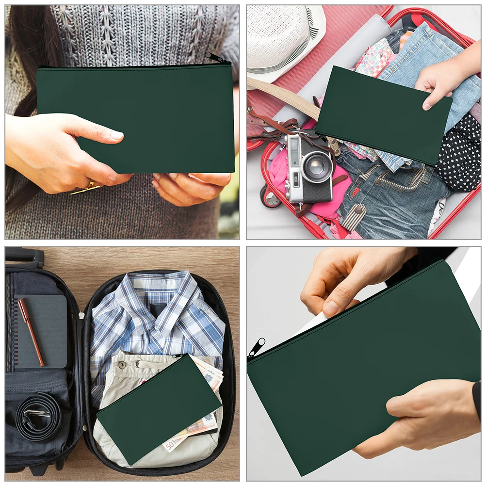 

3Pcs Money Bags PU Zipper Cash Receipt Organizer Multi-Use Bill Storage Pouch Lightweight Bags