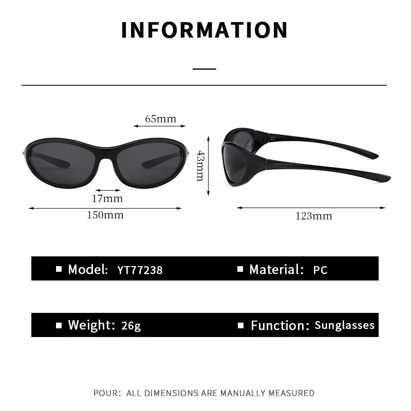 Y2K Punk Sports Sunglasses for Men Women Surround Integrated Sun Glasses Brand Designer Vintage Shades UV400 Punk Fashion Goggle - view 6
