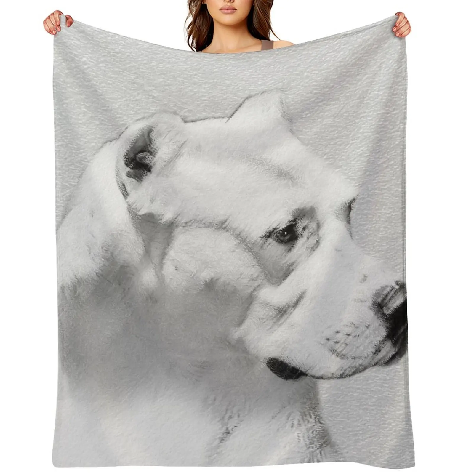 Dogo Argentino Throw Blanket Designers Bed Multi-Purpose Soft Plush Plaid Giant Sofa Sofa Quilt Blankets