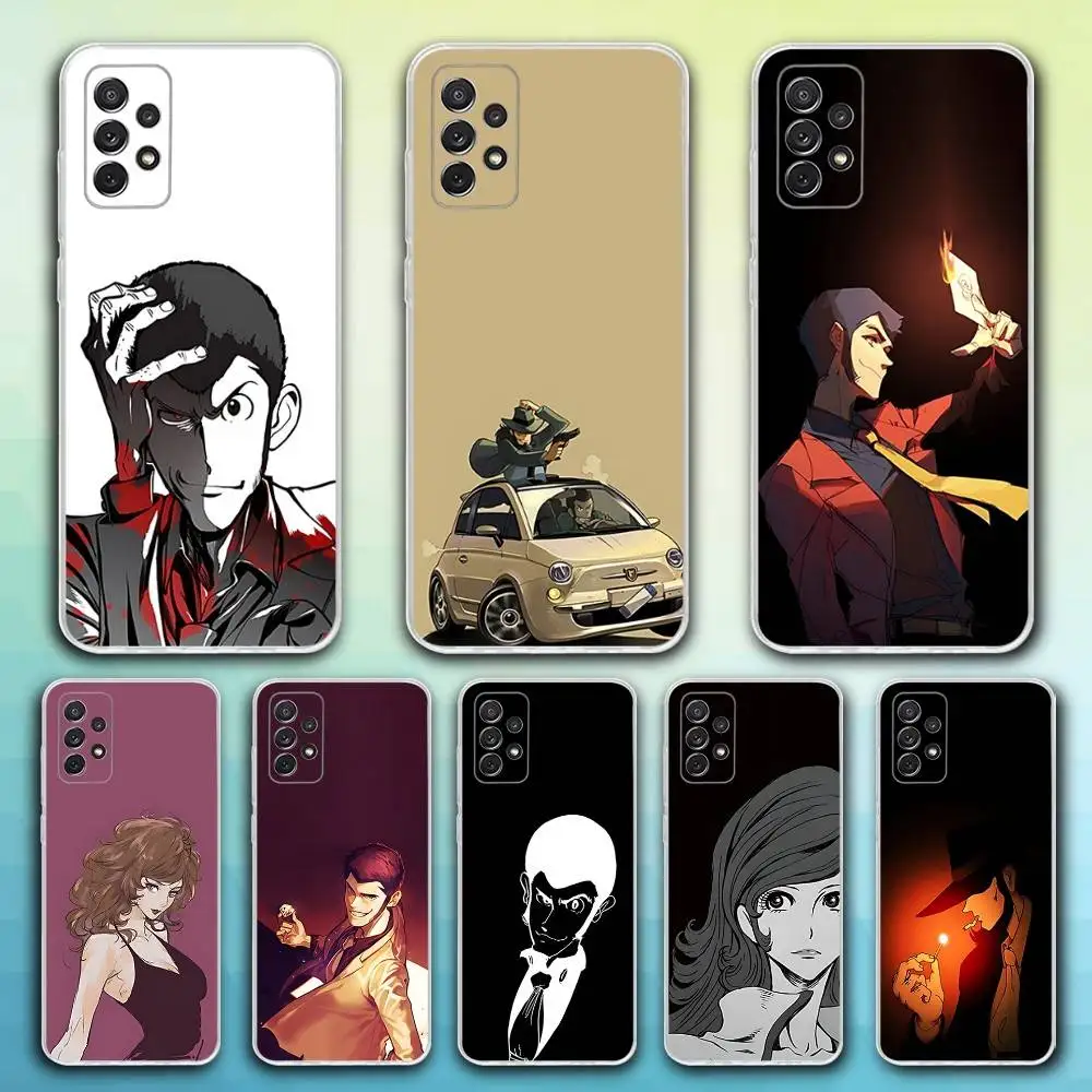 

L-Lupin Anime T-Third Phone Case For Samsung S30,23,21,22,20, FE lite,S10,9,8,7 PIus Note20ultra Soft Transparent