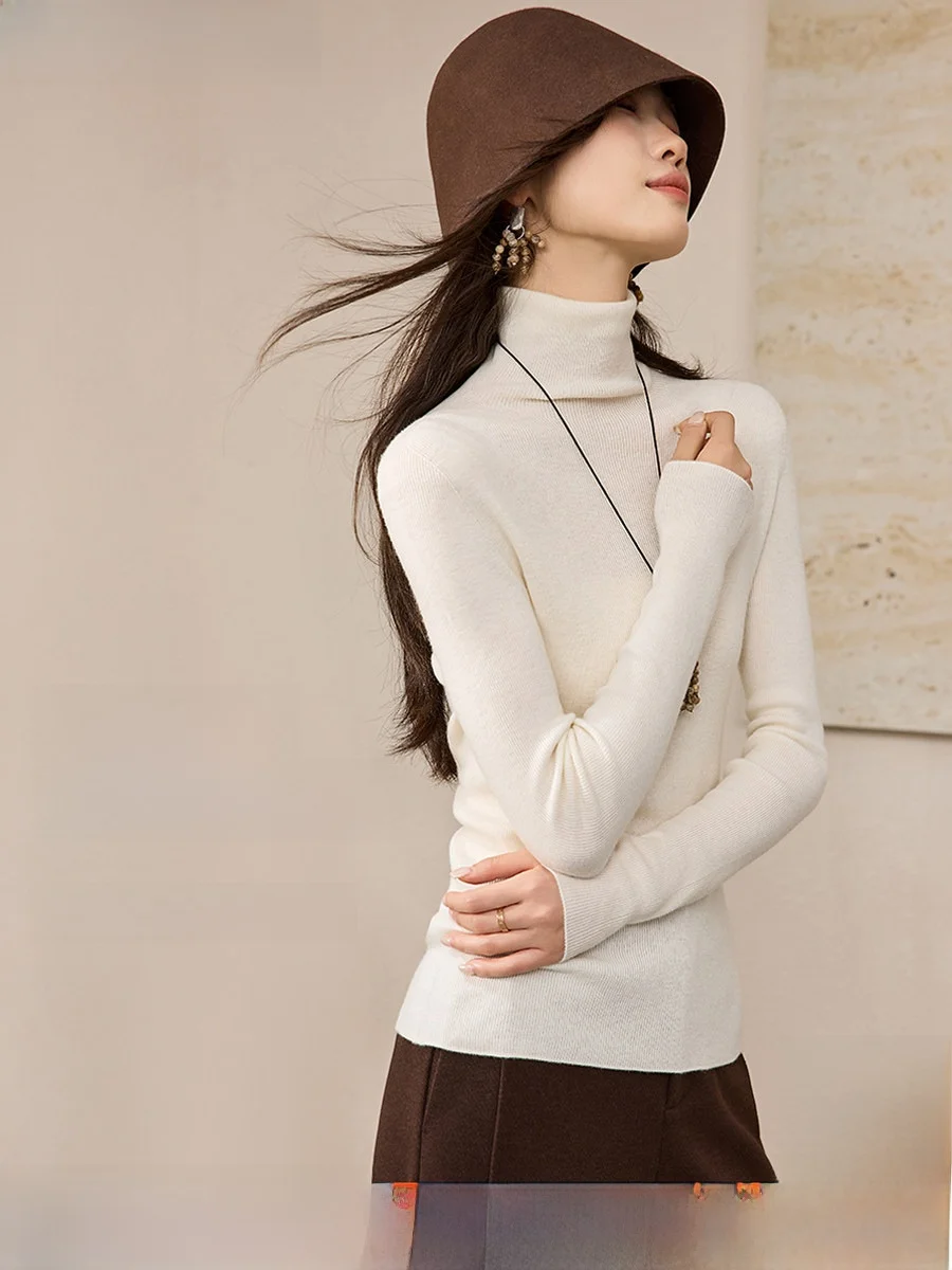 

Mo Han Mei Wool Blend High Ne Sl Top Cloud Soft Versatile Winter New Sle Commute Friendly Ladies Faion