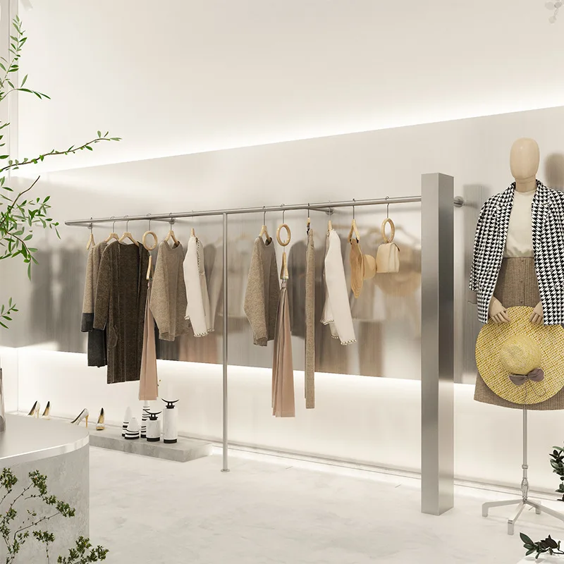 Clothing store display rack display props children's clothing women's clothing store shelf display rack on the wall