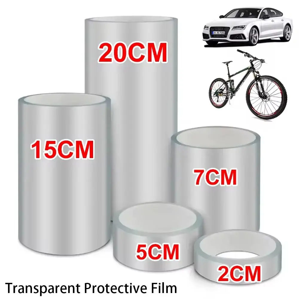 1Roll Bike Frame Protector Transparent Protective Film 2/3/5/7/10cm Width Invisible Bicycle Protection Stickers