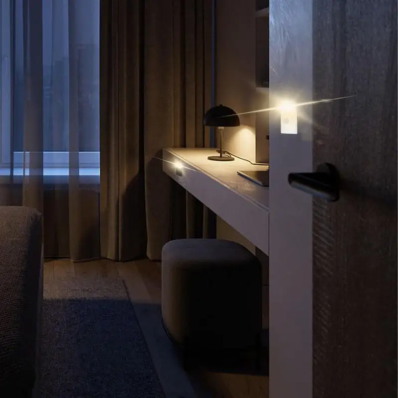 USB Motion Sensor LED Night Light, lâmpada com interruptor, indutor recarregável, luzes para cozinha, escadas, corredor, armário, quarto