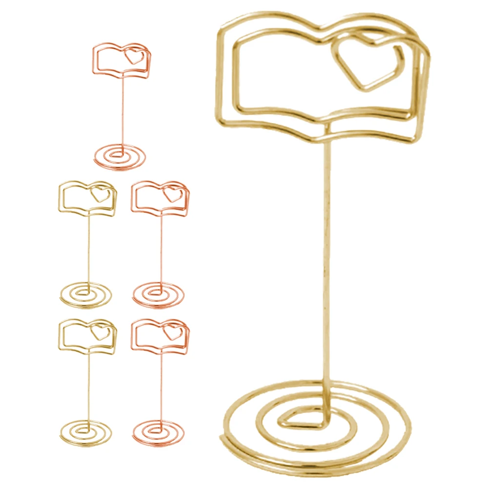 6 Pcs Metal Note Holder Desktop Memo Clips Menu Memos Photos Display Card Stand