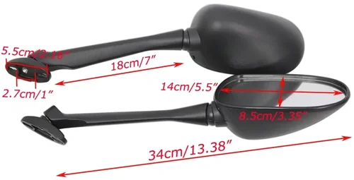 Imagen 2 del producto Espejos retrovisores laterales para motocicleta, accesorios para Honda CBR250 R 2010-2018, espejos retrovisores de plástico ABS negro