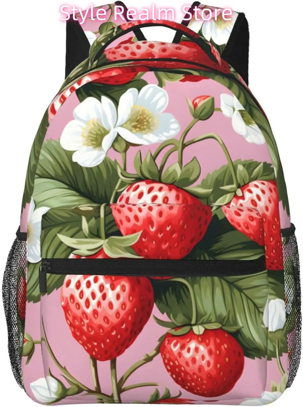 

Сумка для ноутбука «Снова в школу», весенний легкий рюкзак для ноутбука с клубничным принтом, легкий многоцелевой дорожный повседневный рюкзак Uni