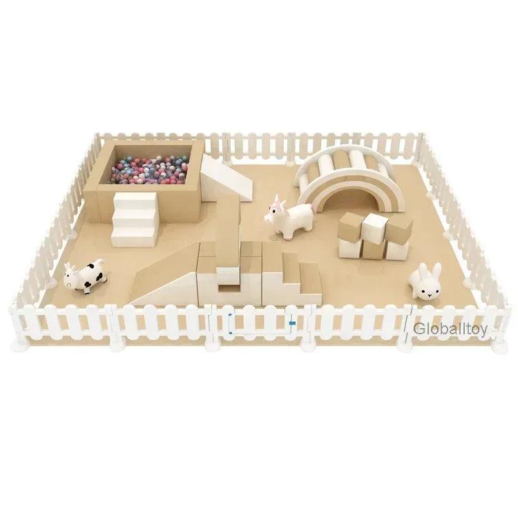 

Long - lasting Luxurious White Beige Soft Game with for 8 Feet X 8 Feet Big Ball Pit and Climbing and Sliding