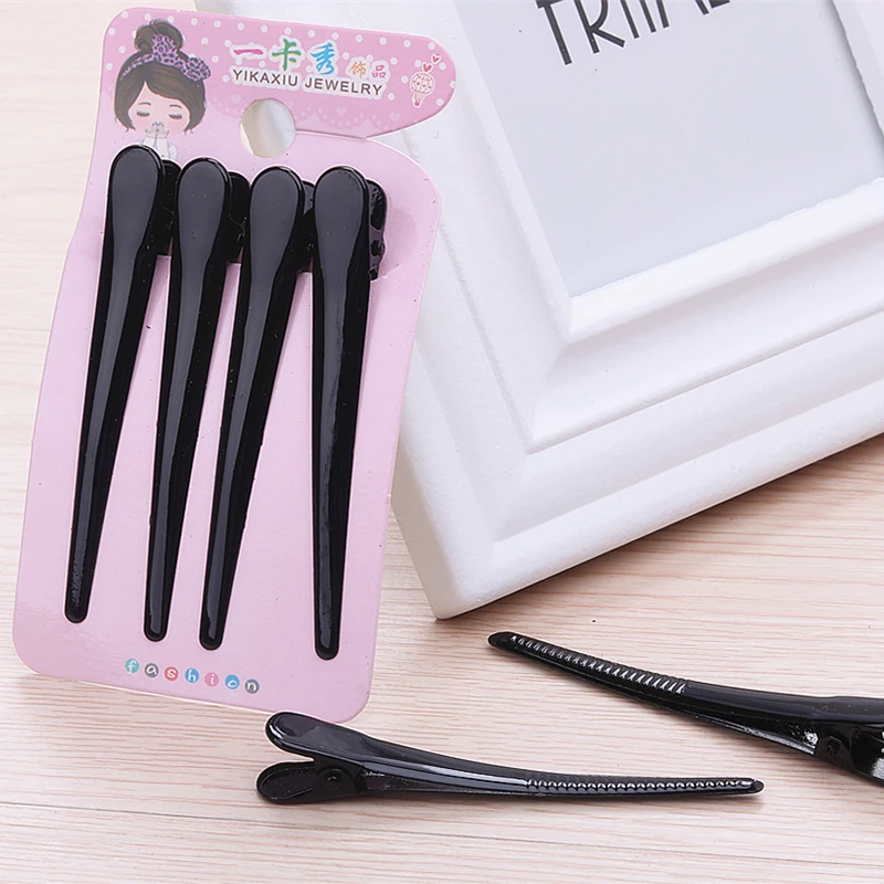 

4pcs Black Duckbill Hairpin Alligator Clips Black Square Clip DIY Jewelry Hair Clip Side Clip Headwear Barrette Hair Accessories