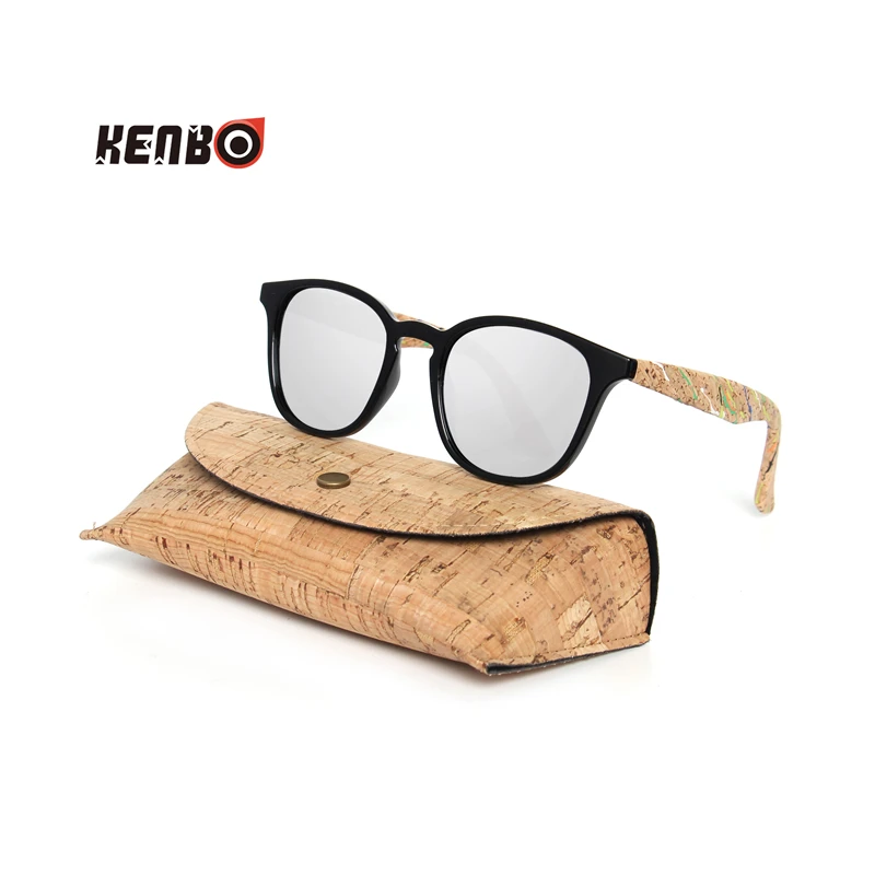 Kenbo-gafas de sol cuadradas de madera para hombre y mujer, lentes de sol polarizadas con espejo, UV400, con estuche, 2022