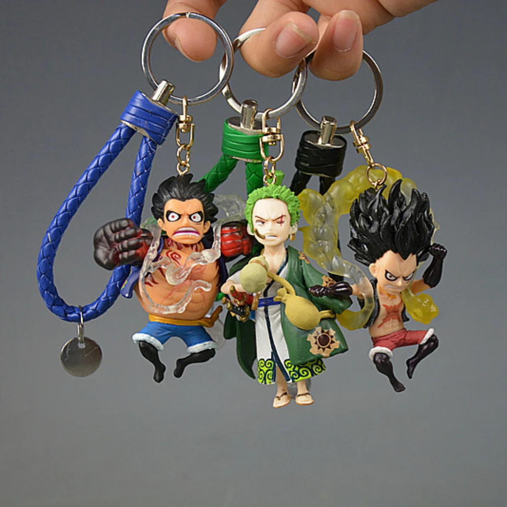 ONE PIECE Monkey D Luffy Chopper Key Chains Action Figure Model Ornaments Animation Nami Dolls Wano Country Zoro Sanji Hottoys