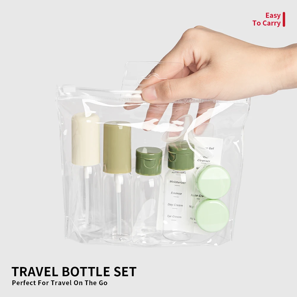 Reisset, Toner spuitfles, druklotionfles, crème crème dispenserfles, kleine monsterfles