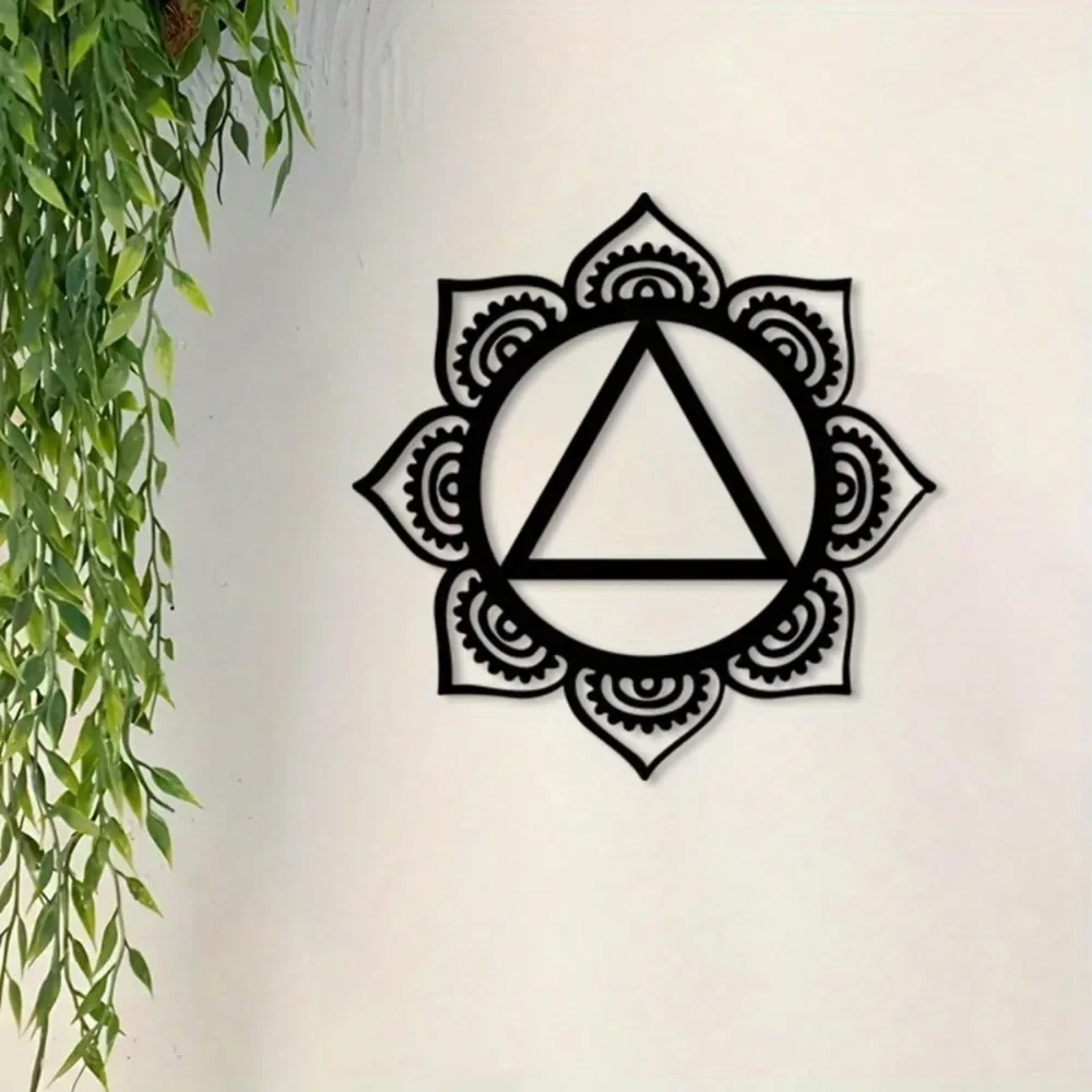 CIFBUY Iron Wall Art Mandala Triangle Waterproof Sculpture For Home Hanging Decor Gift