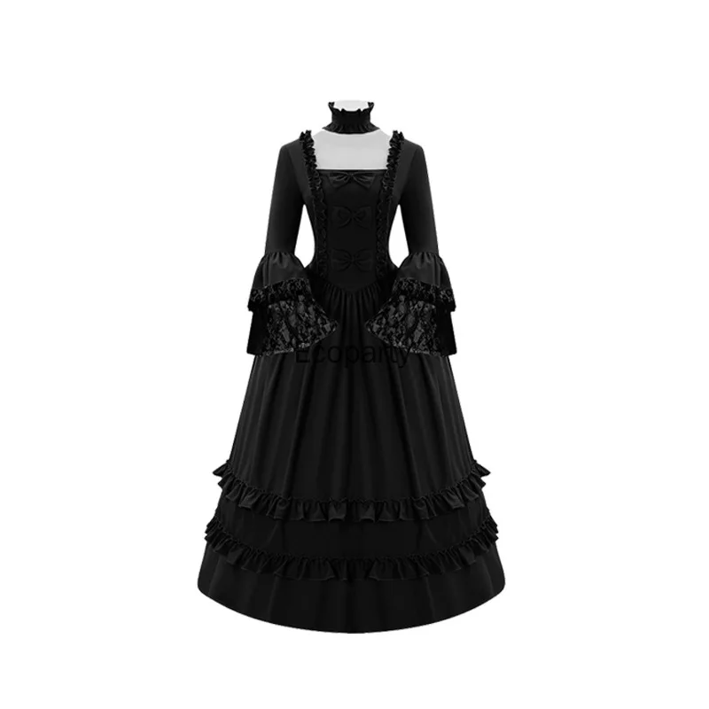 فستان نسائي جديد على الطراز الفيكتوري من القرون الوسطى النبلاء الأوروبي عتيق برقبة مربعة وأكمام مضيئة فستان مأدبة لحفلات الهالوين زي كوين