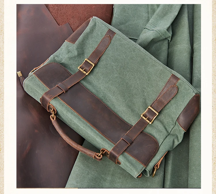 Maleta Bag New Vintage Canvas Messenger Bag Homens Couro Crossbody Bag Negócios Laptop Casual Bag Ombro Bag