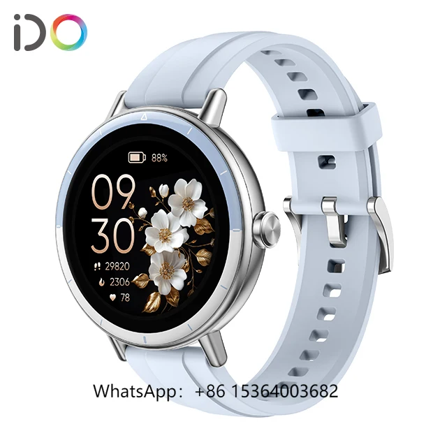 

TJXL-Pink Female Smart Watch Round Screen 1.27inch TFT IP68 Multi-sports Monitoring Reminder BT Calling Bracelet Heart Rate Moni