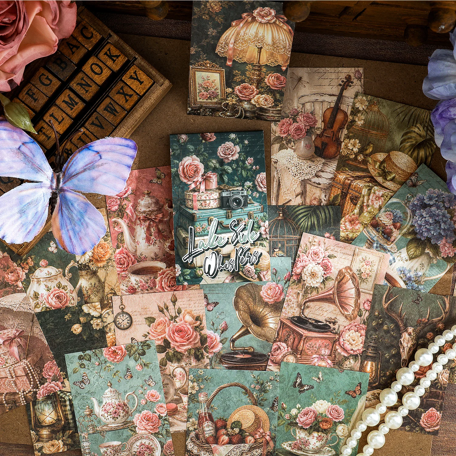 50pcs Large size Vintage Paper Deco Retro Stationery Supplies Writing Paper Junk Journal Label Scrapbooking Material Supplies