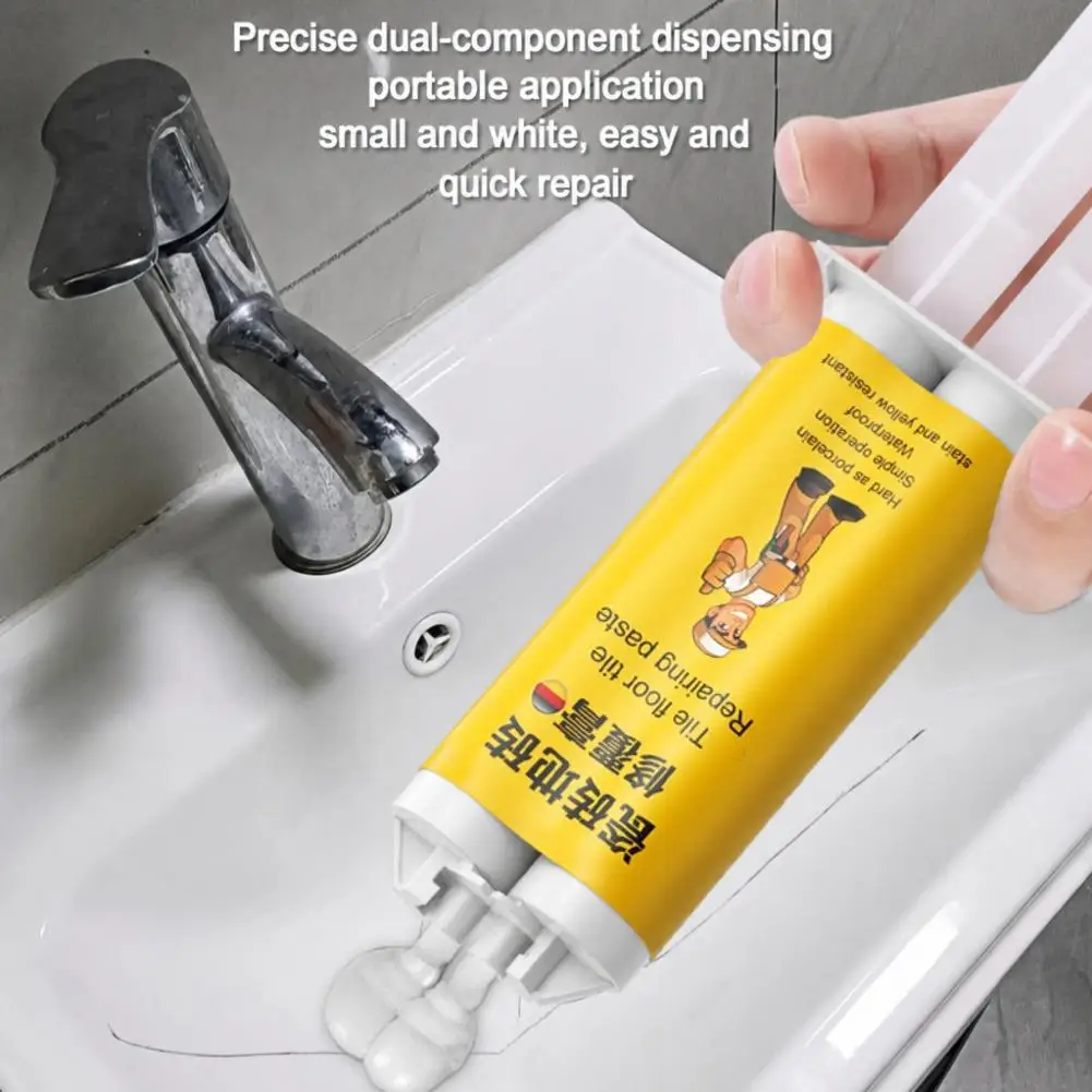 Tile Repair Cream Kit Waterproof Mold Resistant Extreme Temperature Resistance Porcelain Fix Tub Sink Crack Filler Tools