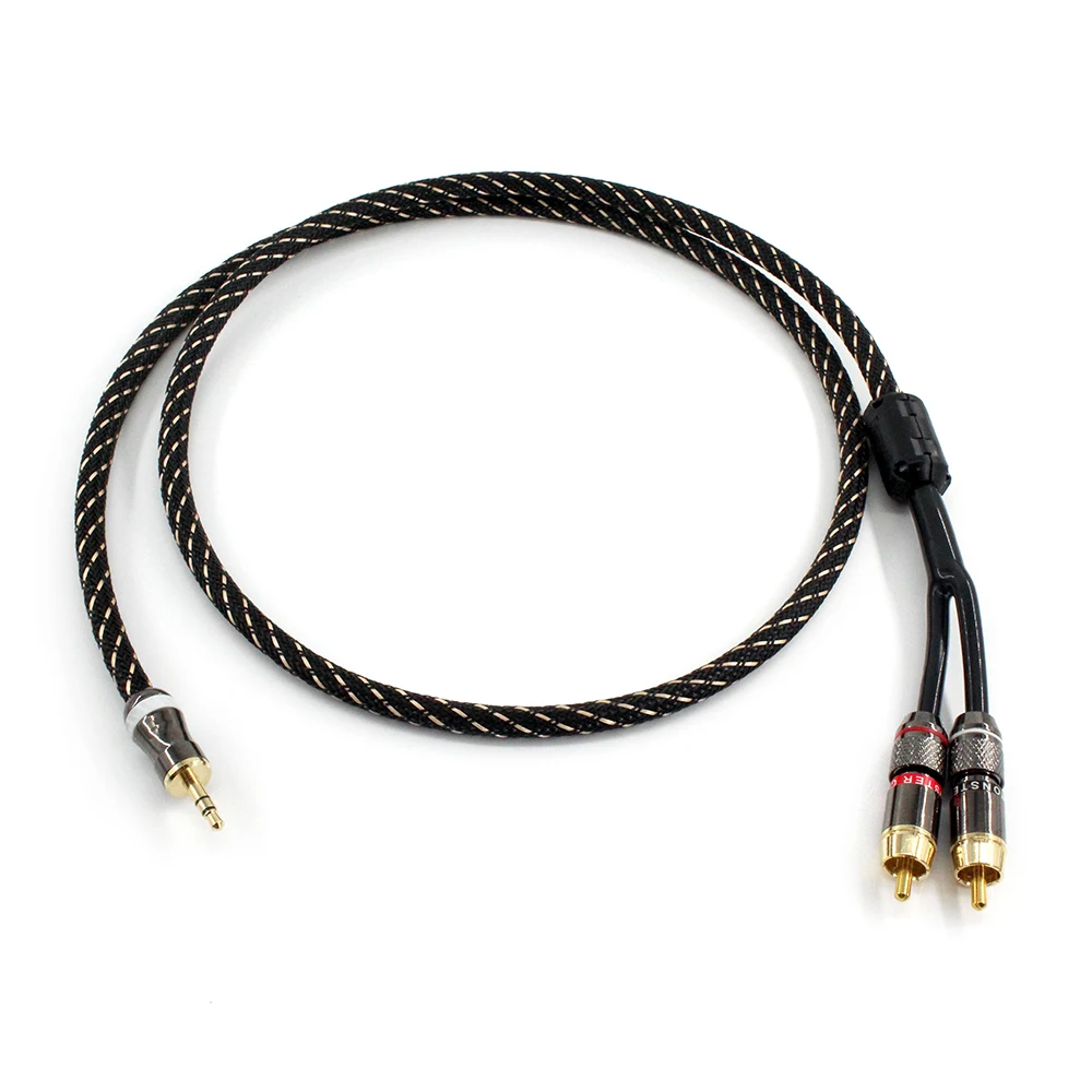 Hifi Canare L-4E6S 3.5mm do 2RCA Audio AUX Adapter Stereo 3.5mm kabel splittera przewód AUX RCA Y do głośników smartfonów