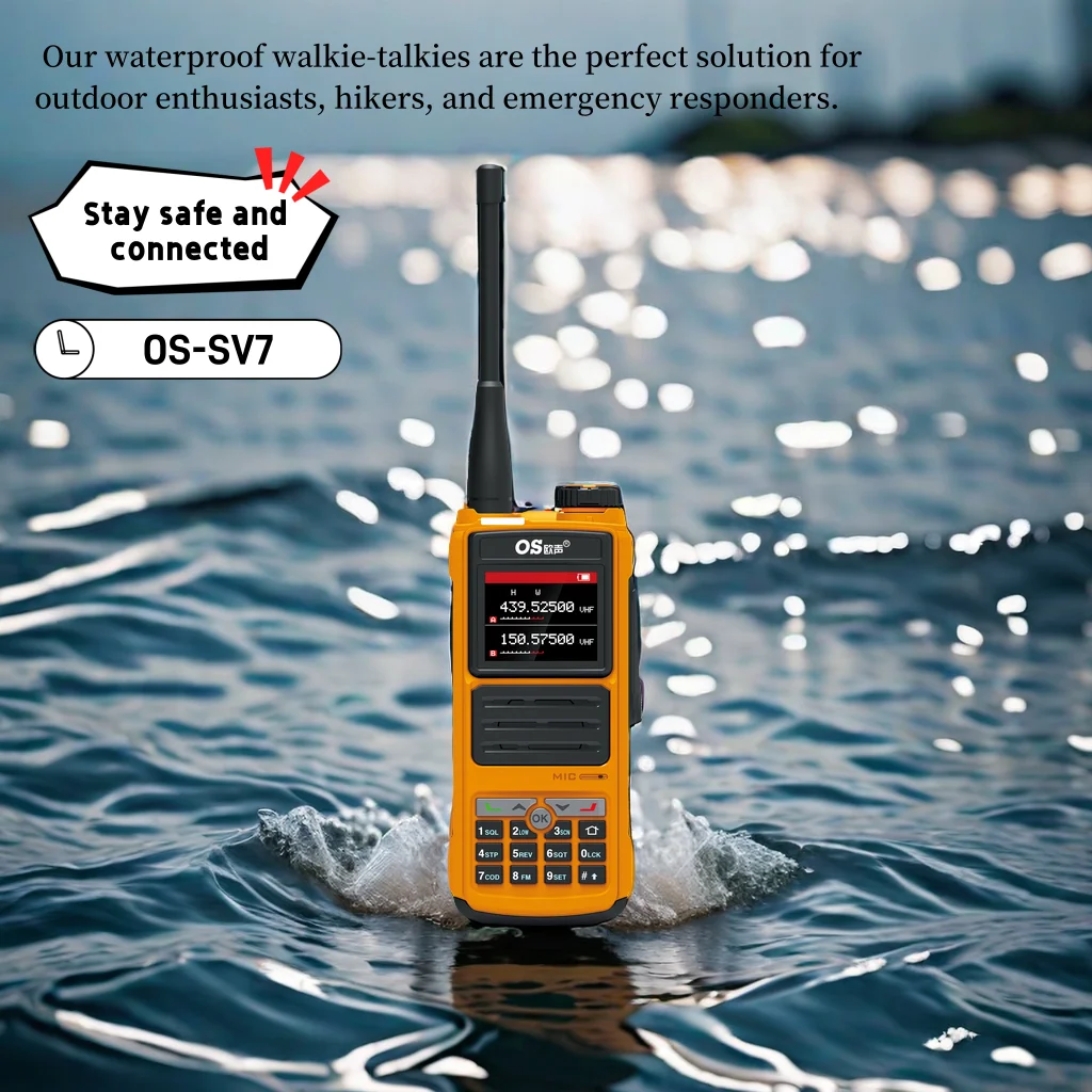 Full Band IP68 Waterproof Wireless Intercom OS-SV7 Colorful Walkie Talkie DTMF 128 CH Handheld GMRS Two Way Radio