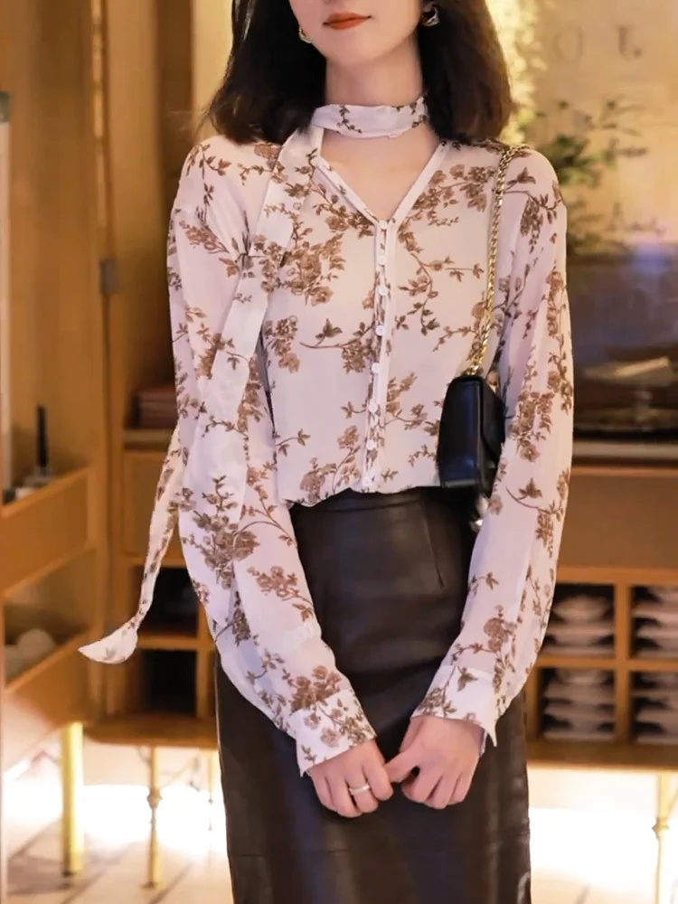 

Ele V-ne Printed irt Versatile plus Size Slimming Faionable Autumn New Arrival Women's Premium Quali Inner Wear