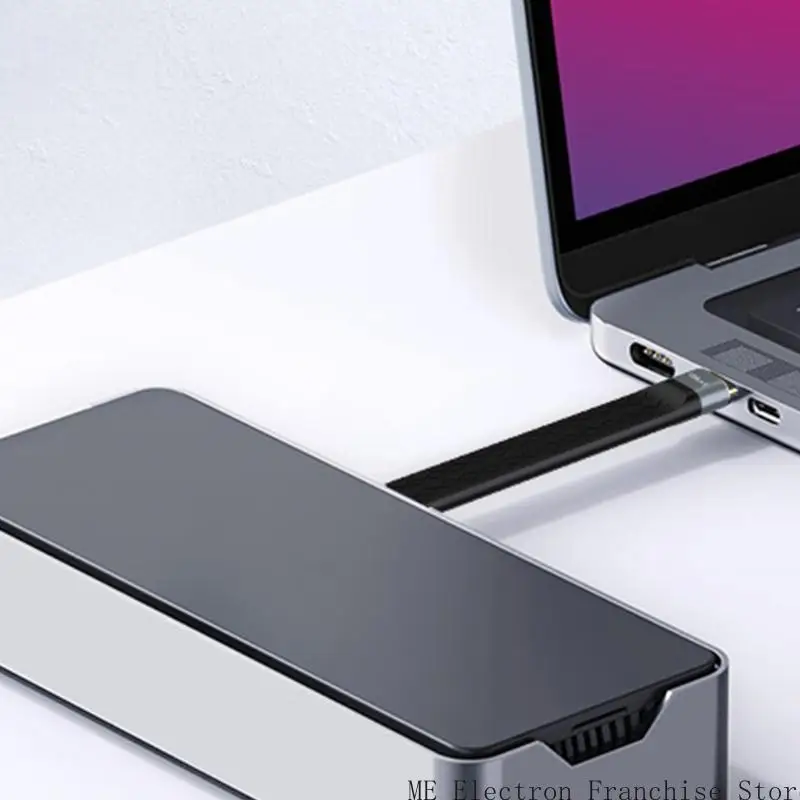 T5EA USB4 Short Cable 5.9 -Zoll flach 40 Gbit / s Übertragung 240W schnelles für Telefonpolster