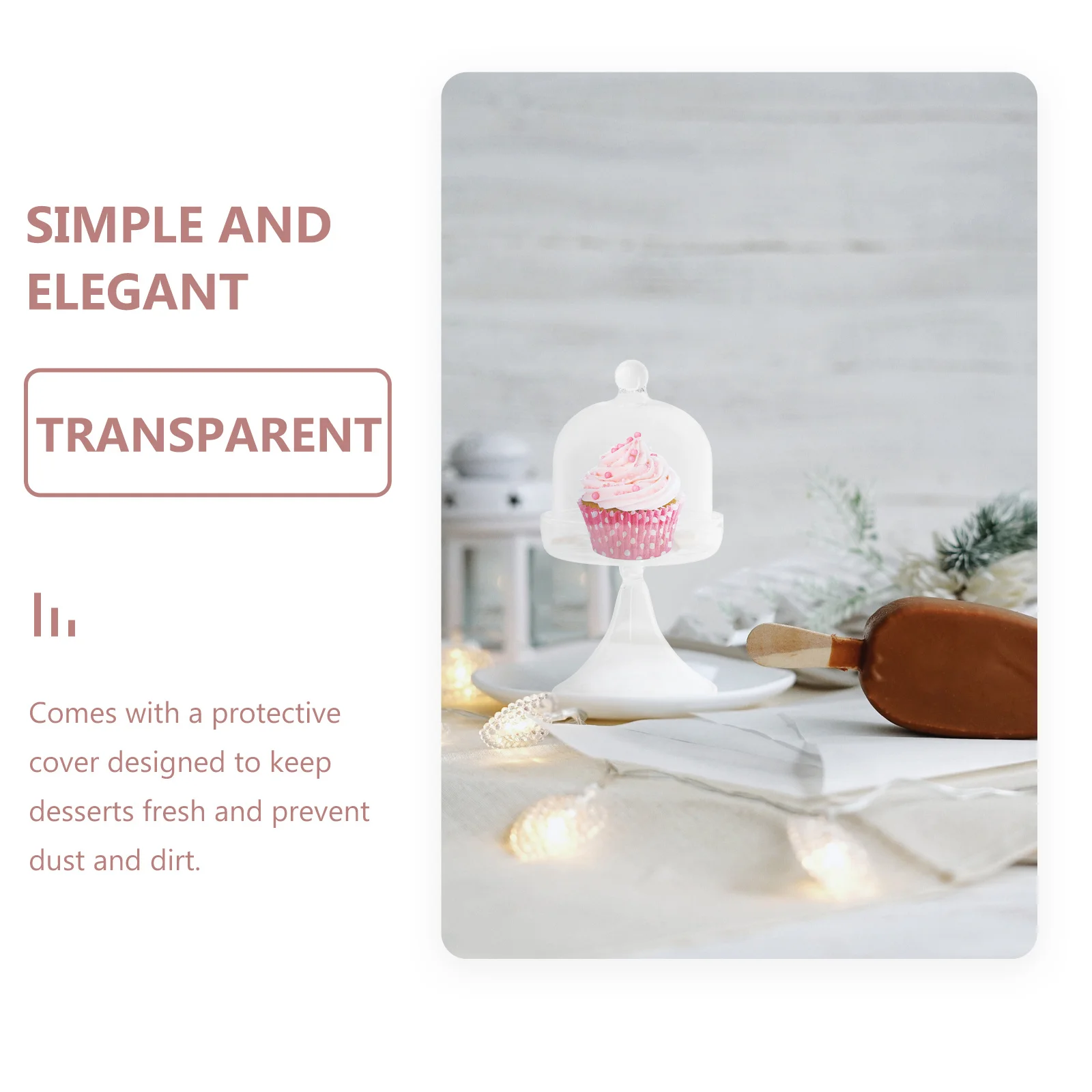 

1Set Transparent Cake Tray Decorative Dessert Plate Household Cake Accessory Multi-Function Dessert Storage Cover