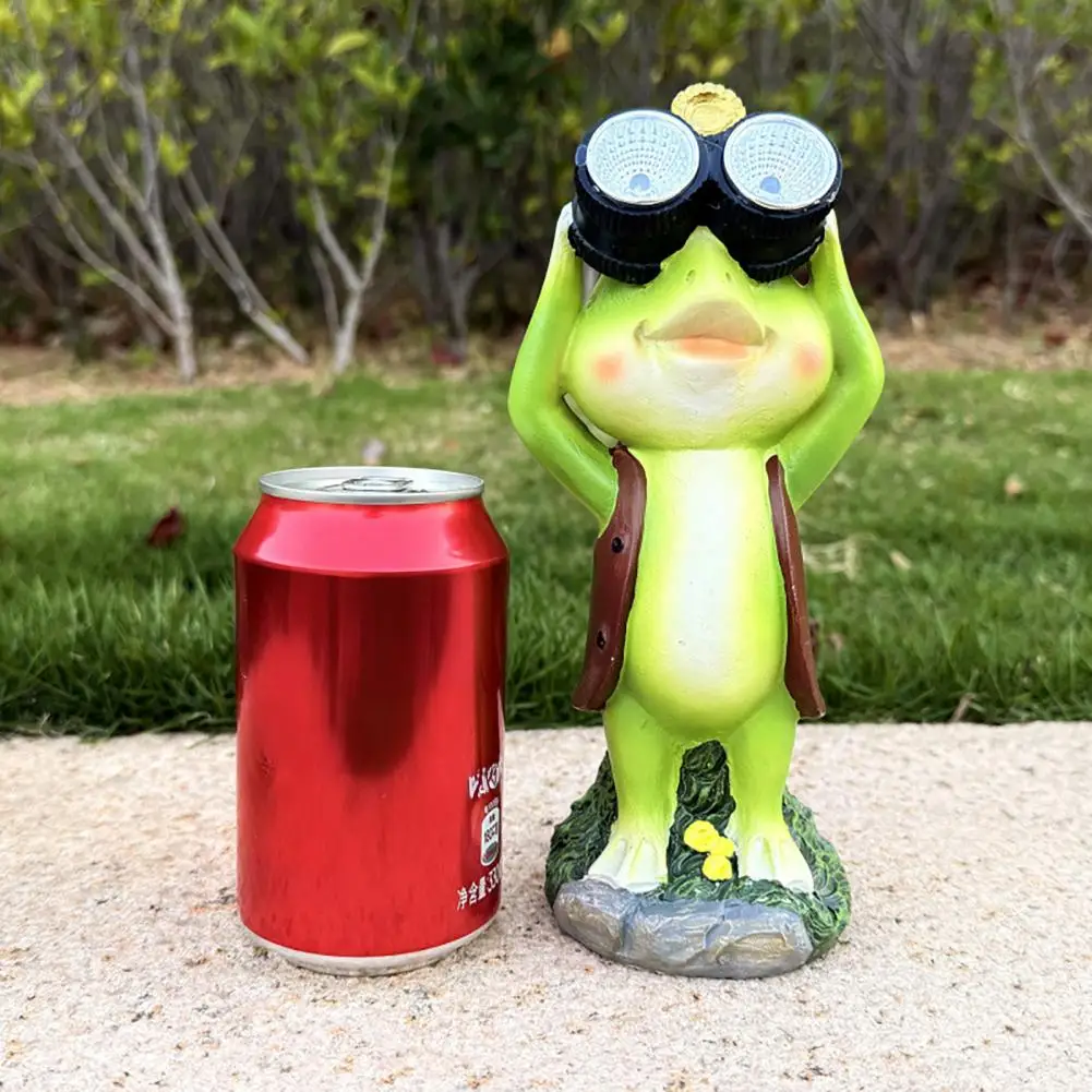 

Садовая скульптура: Солнечная статуя лягушки с телескопом для улицы, для патио, подарок для мамы