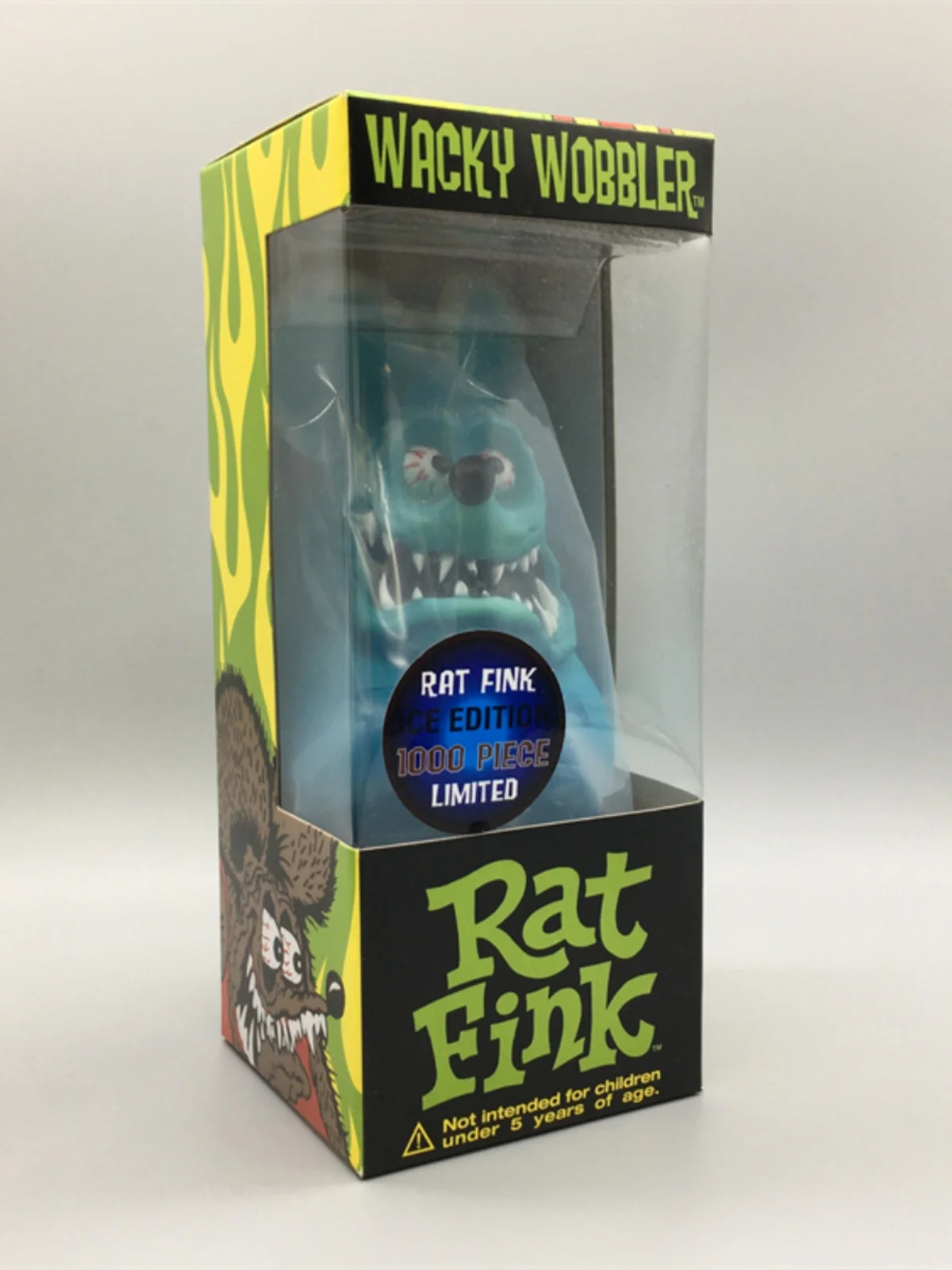 Limited Edition Glowing Rat Fink Mouse Toy Car Decorative Figurine Oscillating Head Design Gradient Color American Artist Col...