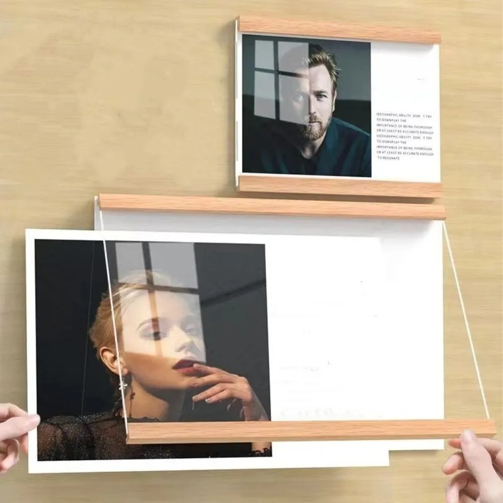 Multi-functional A4/A5/A6 Magnetic Wall Mounted Frame Rectangle Reusable Display Board Simple Acrylic Poster Frame Menu Paper