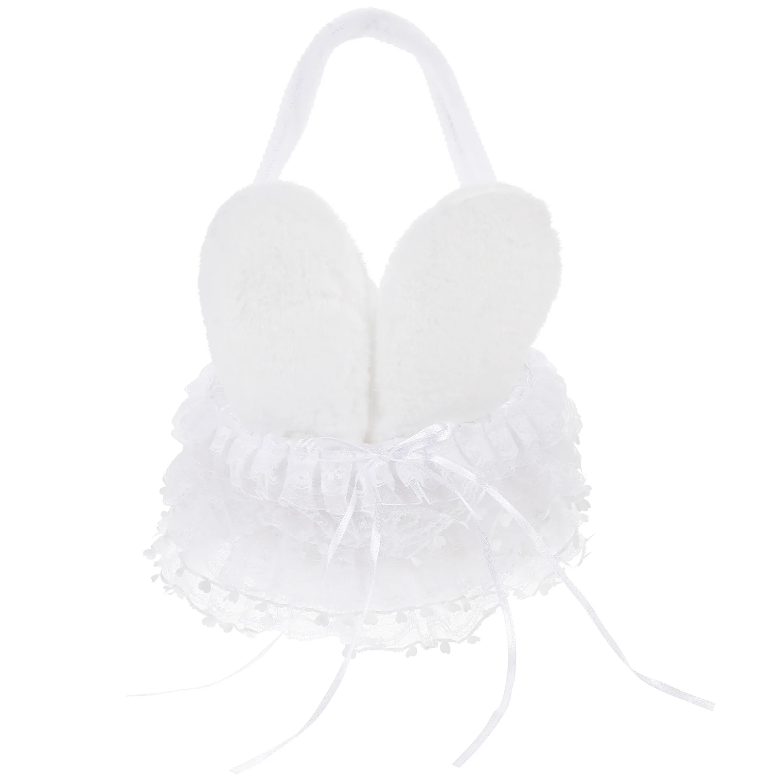 

Adorable Bunny Ear Flower Basket Small Portable Easter Tote Handheld Basket for Wedding Flower Baskets Little Baskets