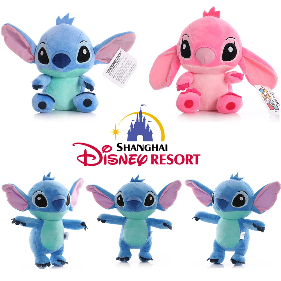 Disney 18cm Oryginalny Pluszowy Stitch z Filmu dla Dzieci, Model z Kreskówki, Figurki Akcji, Wypchane Zabawki, Zawieszka, Prezent