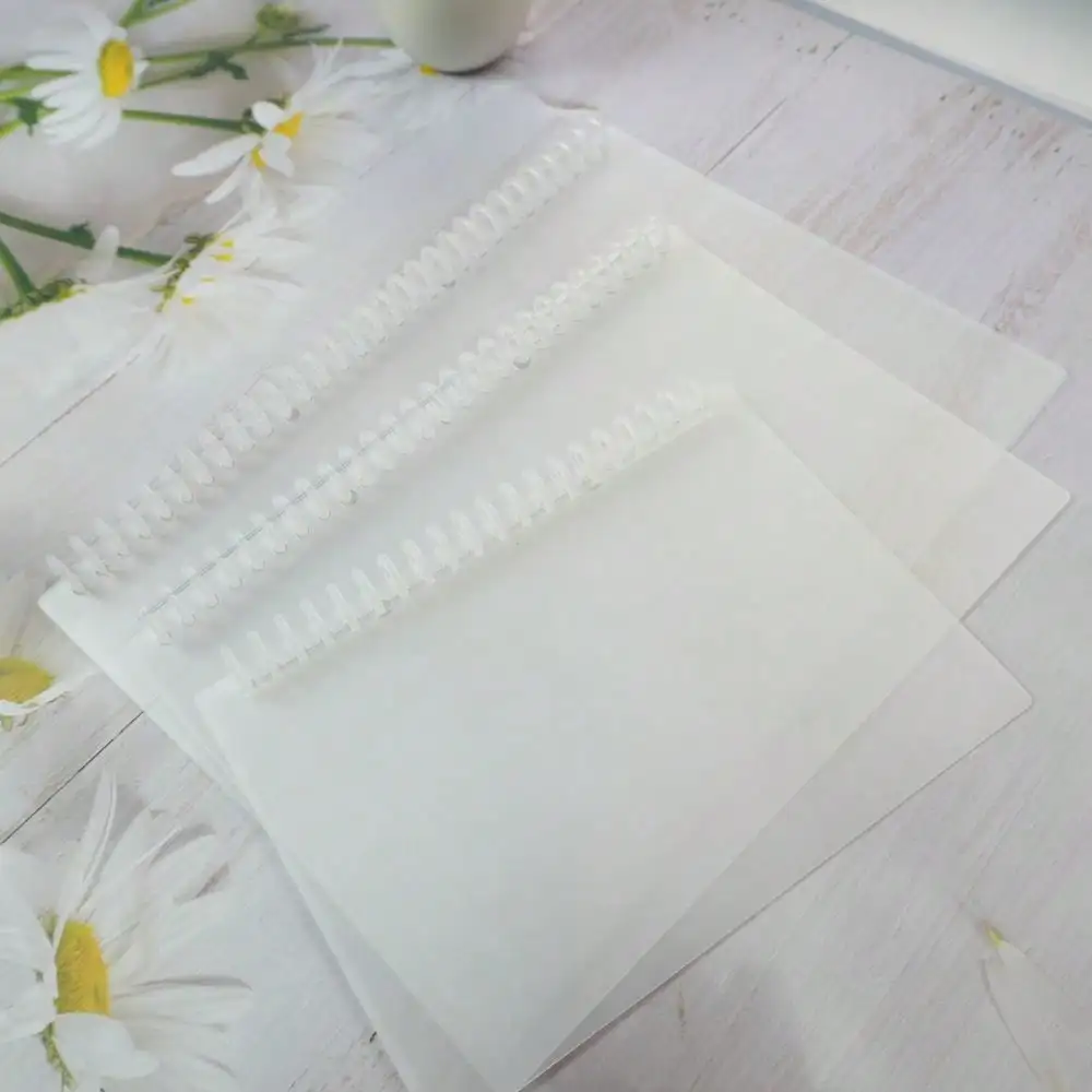 Picture 3: 2 Sheets Translucent A4 B5 A5 Loose Leaf Notebook Journal Binding Cover Circular Hole Binder Shell Office Stationery Supplies