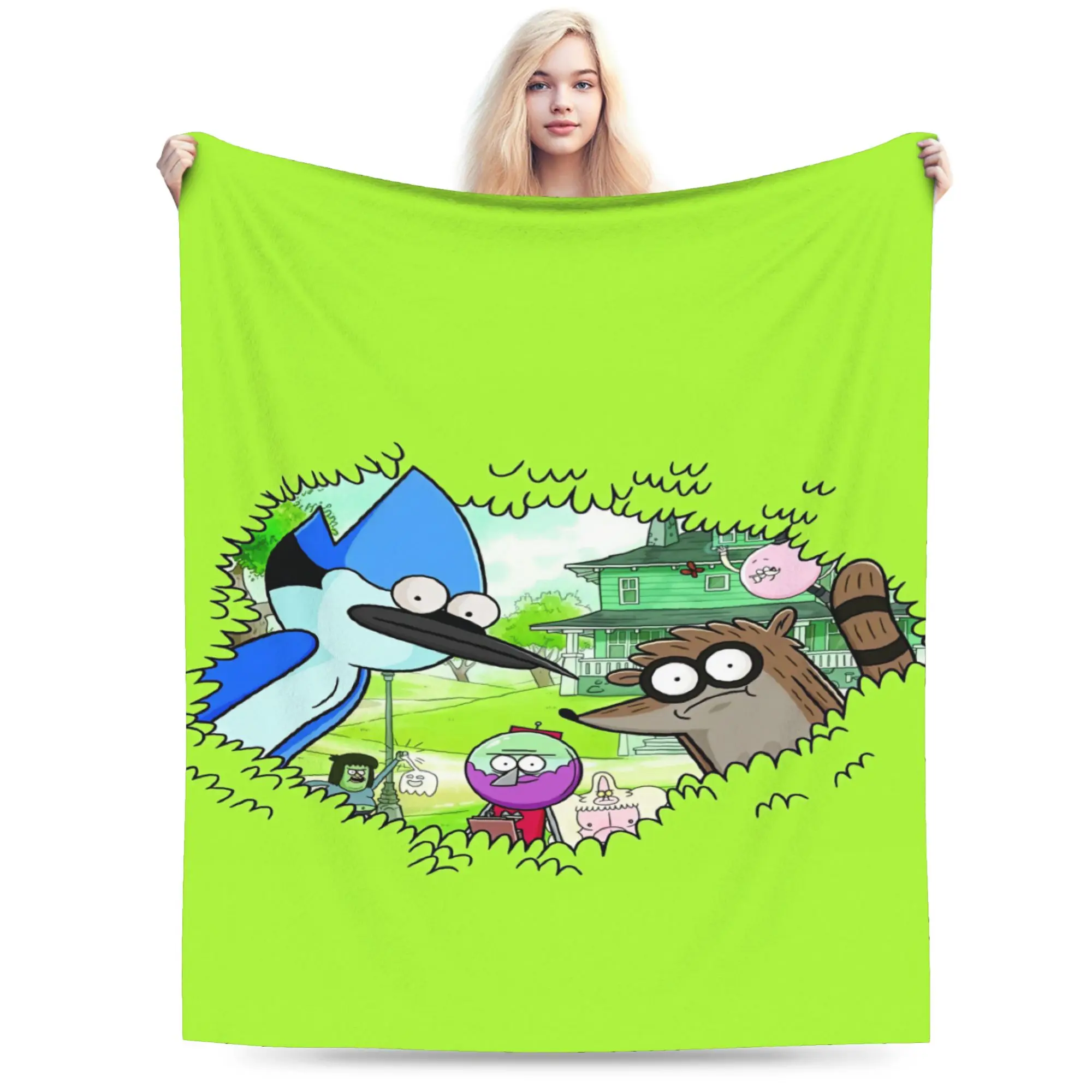 Mordecai And Rigby Regular Show Cartoon Super Soft Blanket  Plush Bedding Throws Couch Chair Flannel Bedspread Bed Cover