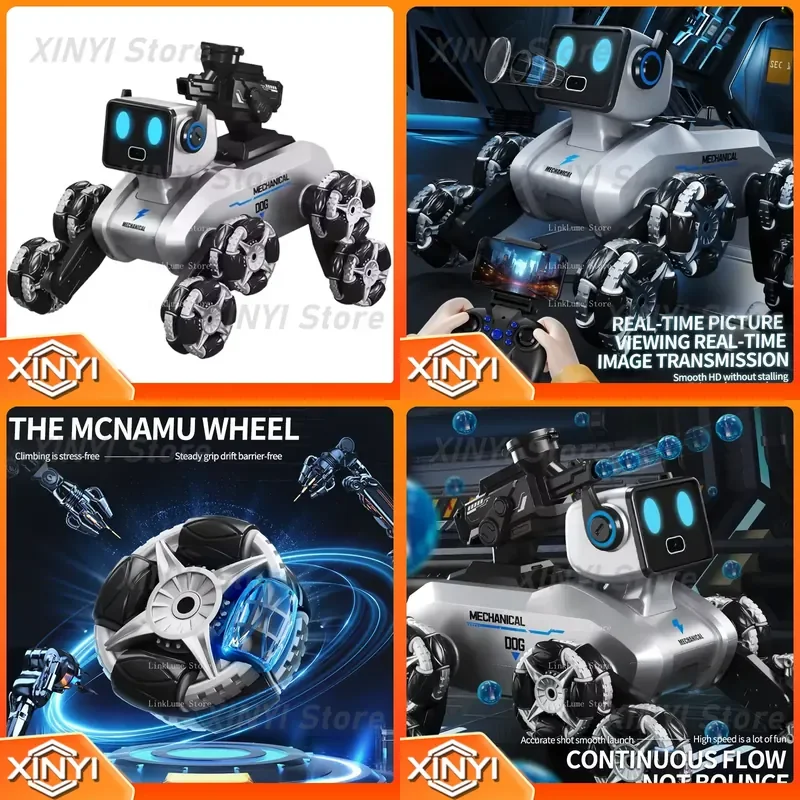 Intelligent Remote Control Robot Dog Toy with Wheels Music Gesture Sensing for Kids Durable Plastic Material