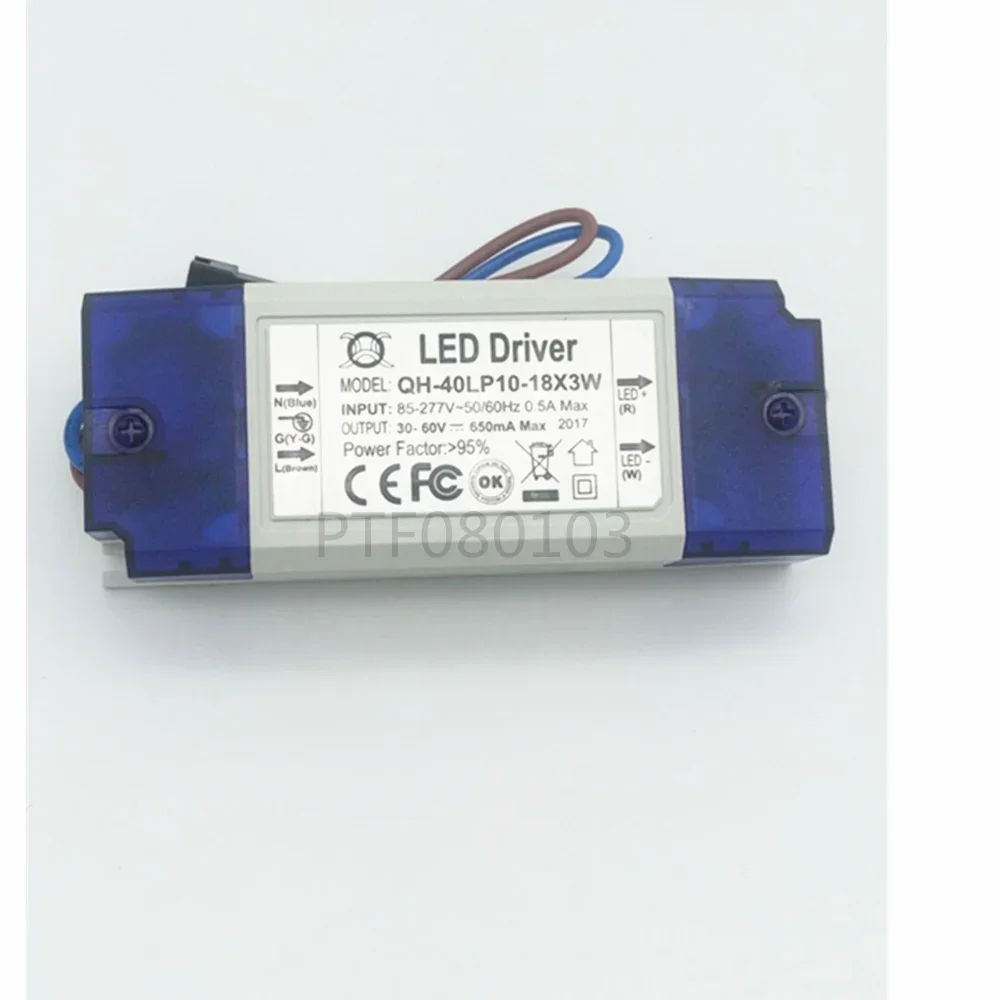 1pcs 36W AC85-277V LED Driver 10-18x3W 600mA DC30-60V LEDPowerSupply Constant Current Ceiling Lamp Free Shippingt