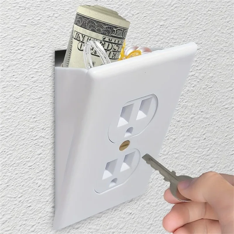 Creative Hidden Wall Socket Storage Box Sight Secret Hide Pills Jewellery Security Container Stash For Coin Cash And Small Items