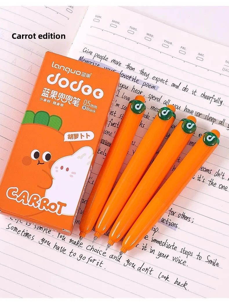 لطيف الصحافة حبر جل مجموعة أقلام 0.5 مللي متر أسود السلس الكتابة قلم محايد اللون Kawaii مدرسة اللوازم المكتبية القرطاسية للطلاب الجزر