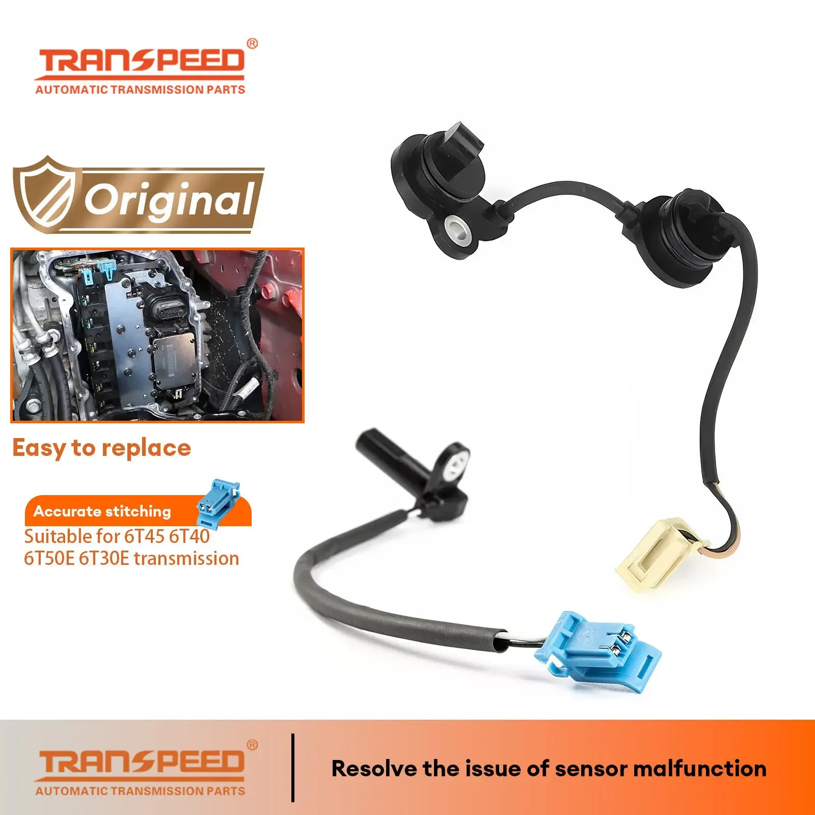 TRANSPEED Original 6T40 6T45 6T30 6T50 Transmission Input Output Speed Sensor 24276628 24276627 For BUICK CHEVROLET CRUZE GMC