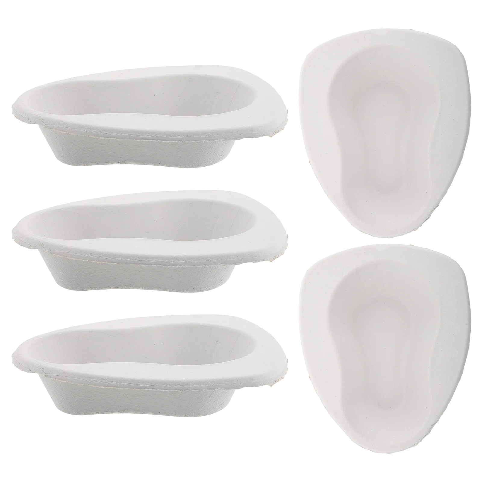 

5pcs Paper Pulp Bed Pan Degradable Waterproof Handle Potty for Elderly Disabled Patients Portable Bedpans Supply