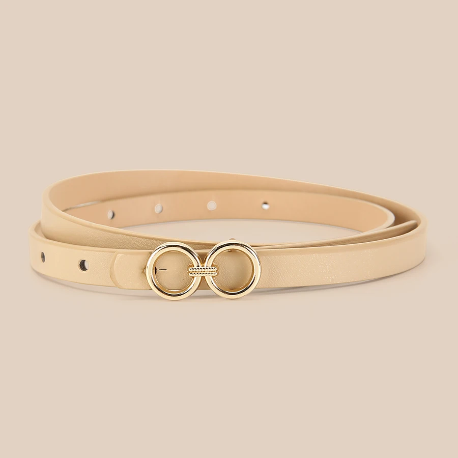 5pcs Belt Women Fashion PU Leather Thin Belts with Alloy Buckles in Solid Color Simple Pin Buckle Thin Belt For Jeans Dresses​