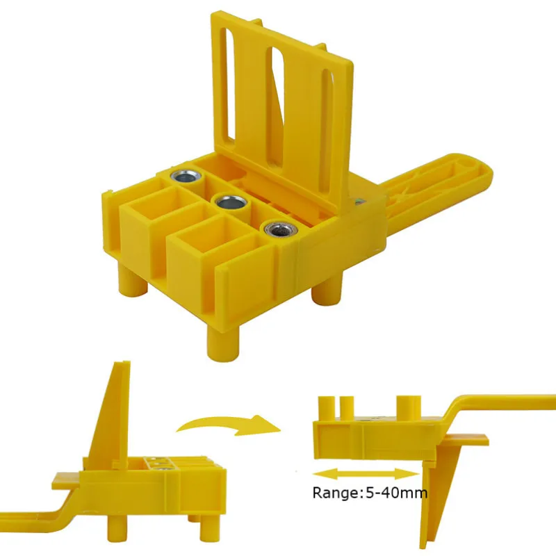 Quick Wood Doweling Jig ABS Plastic Handheld Pocket Hole Jig System 6/8/10mm Drill Bit Hole Puncher For Carpentry Dowel Joints