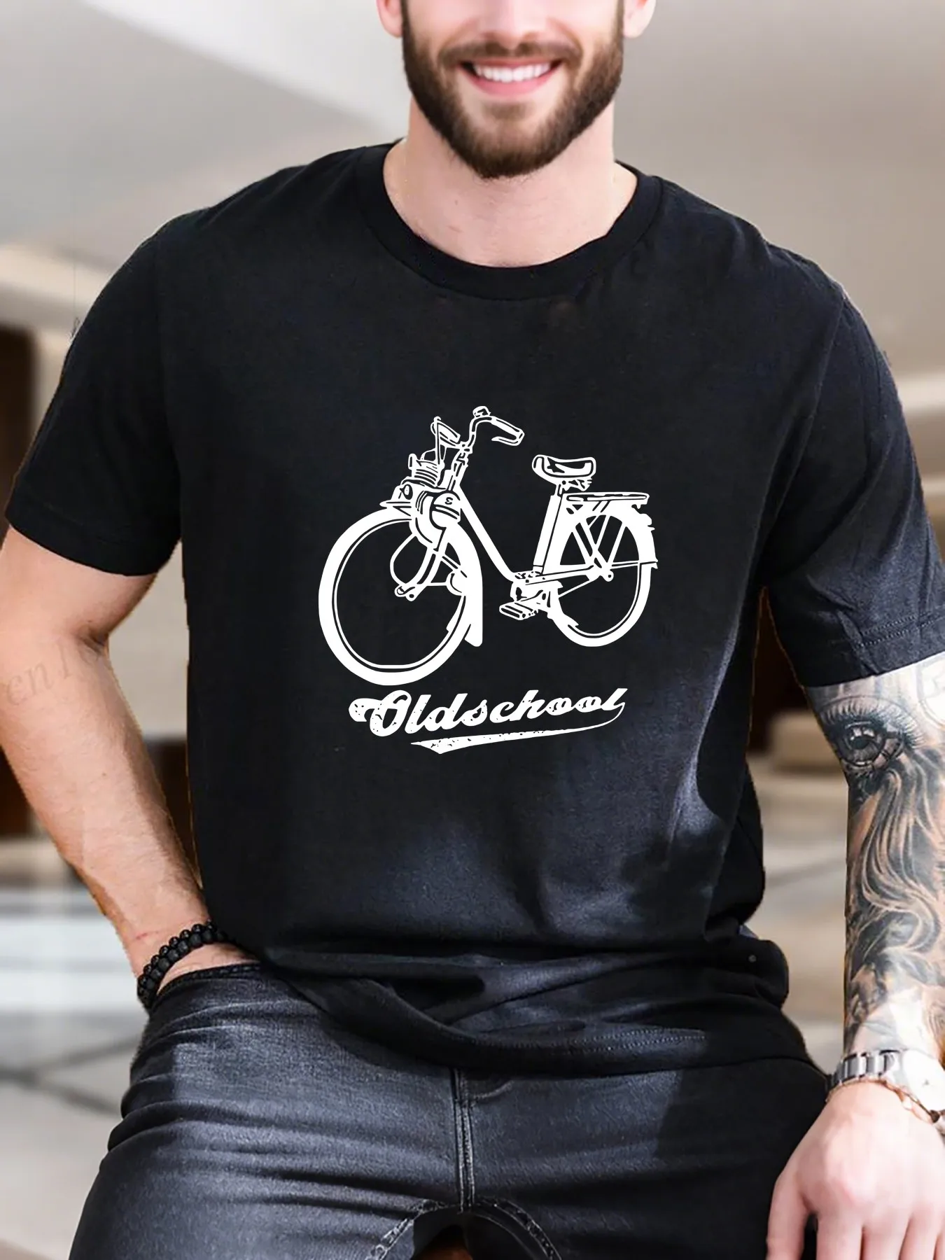 

New Arrival Fashion Men's Surfing Print Cotton T-Shirt Beach Style Soft Breathable Tee Comfortable Short Sleeve Crewneck Top for