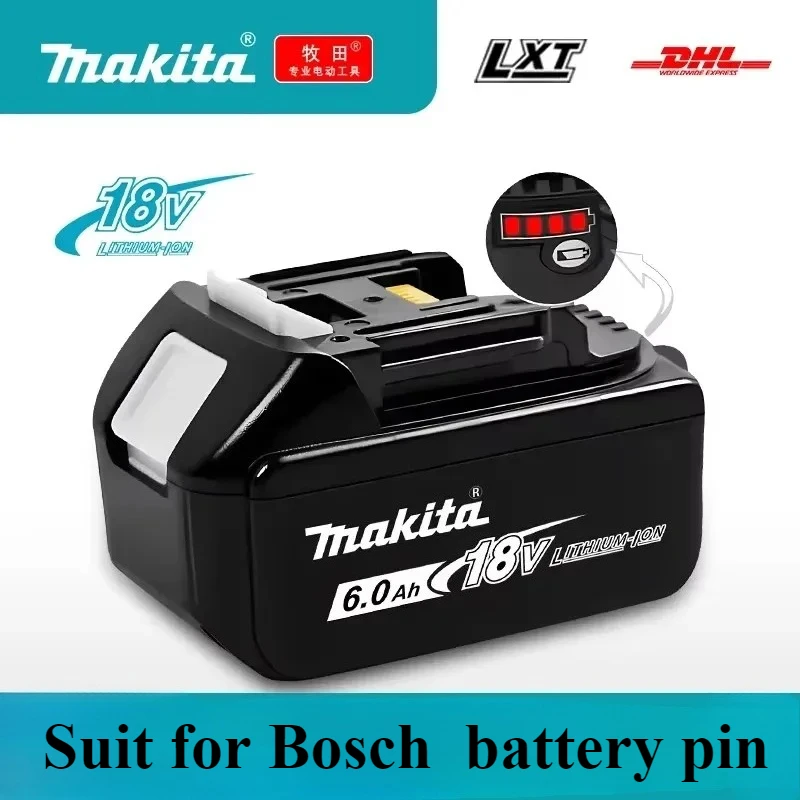 Für Makita 18V Akku Pin Wiederaufladbarer 18V 6,0Ah Lithium-Akku, Makita 18V BL1840, BL1830, BL1850, BL1850B