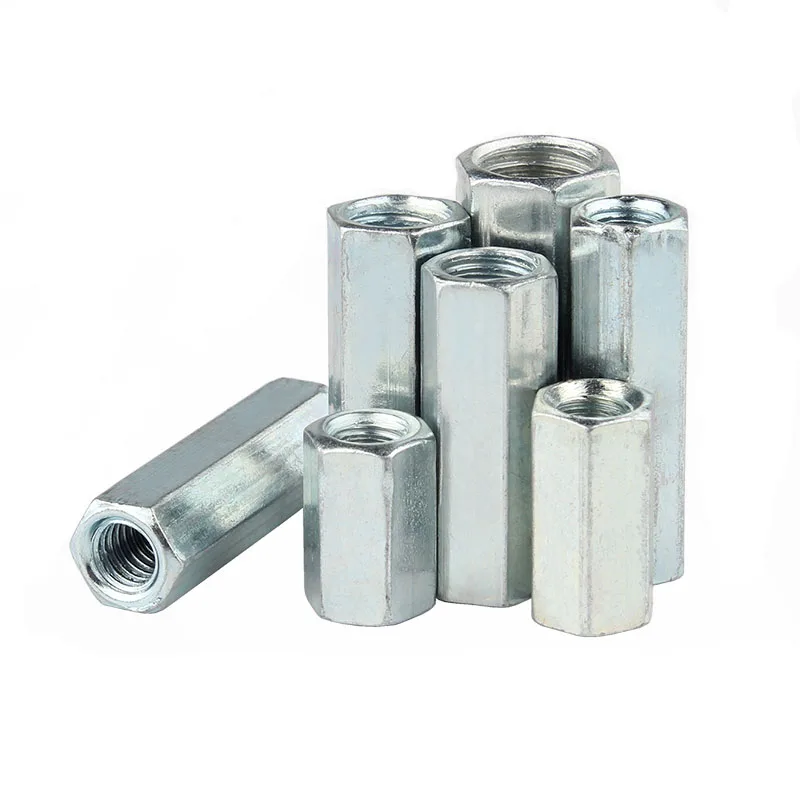 Galvanized Extended Hexagon Nut / Screw Rod Connection Screw Cap / Round Joint Nut M6M8M10M12M14M16M18M20