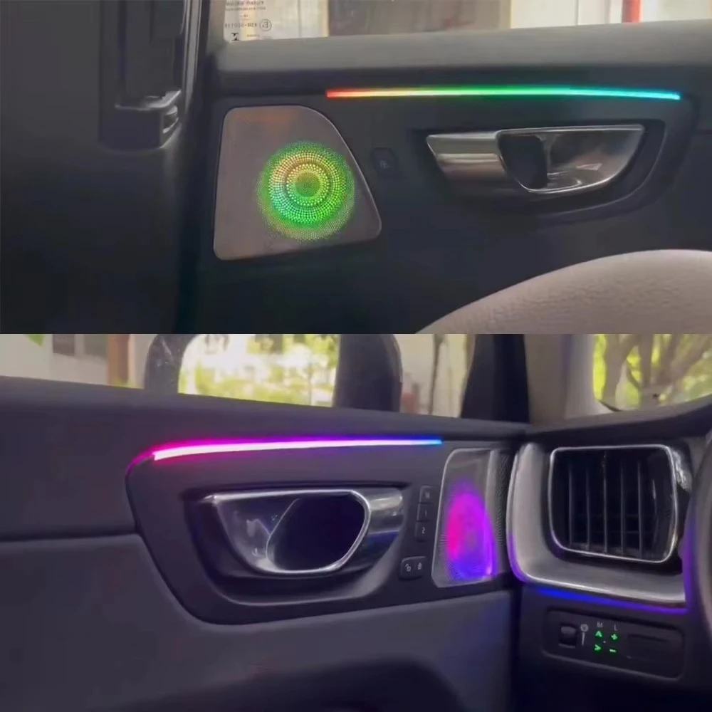 XC60 Dedicated Ambient Light for XC60 2018-2025 64 Colors LED Atmosphere Lamp Door With Speaker Neon Illuminate Lamp