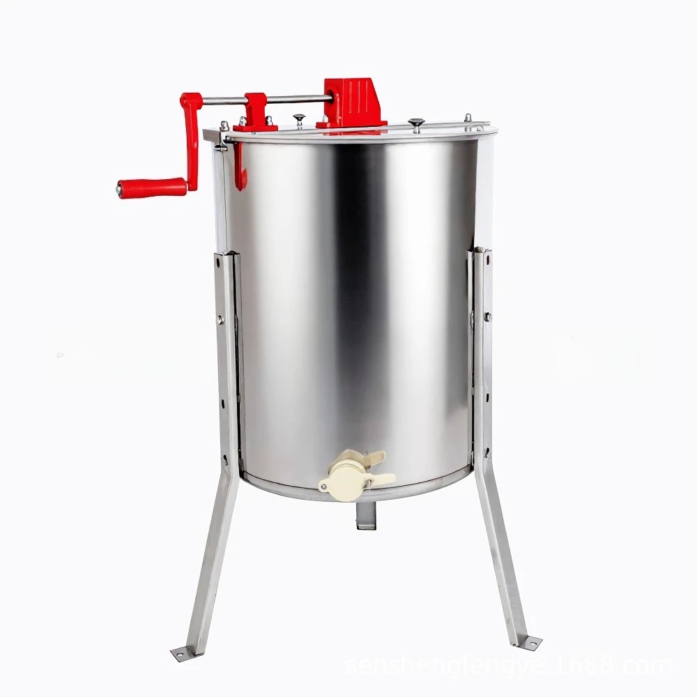 3 Frames Stainless Steel Manual Honey Extractor with Stand, Enlarged Frame Size Honey Separator Beekeeping Tool