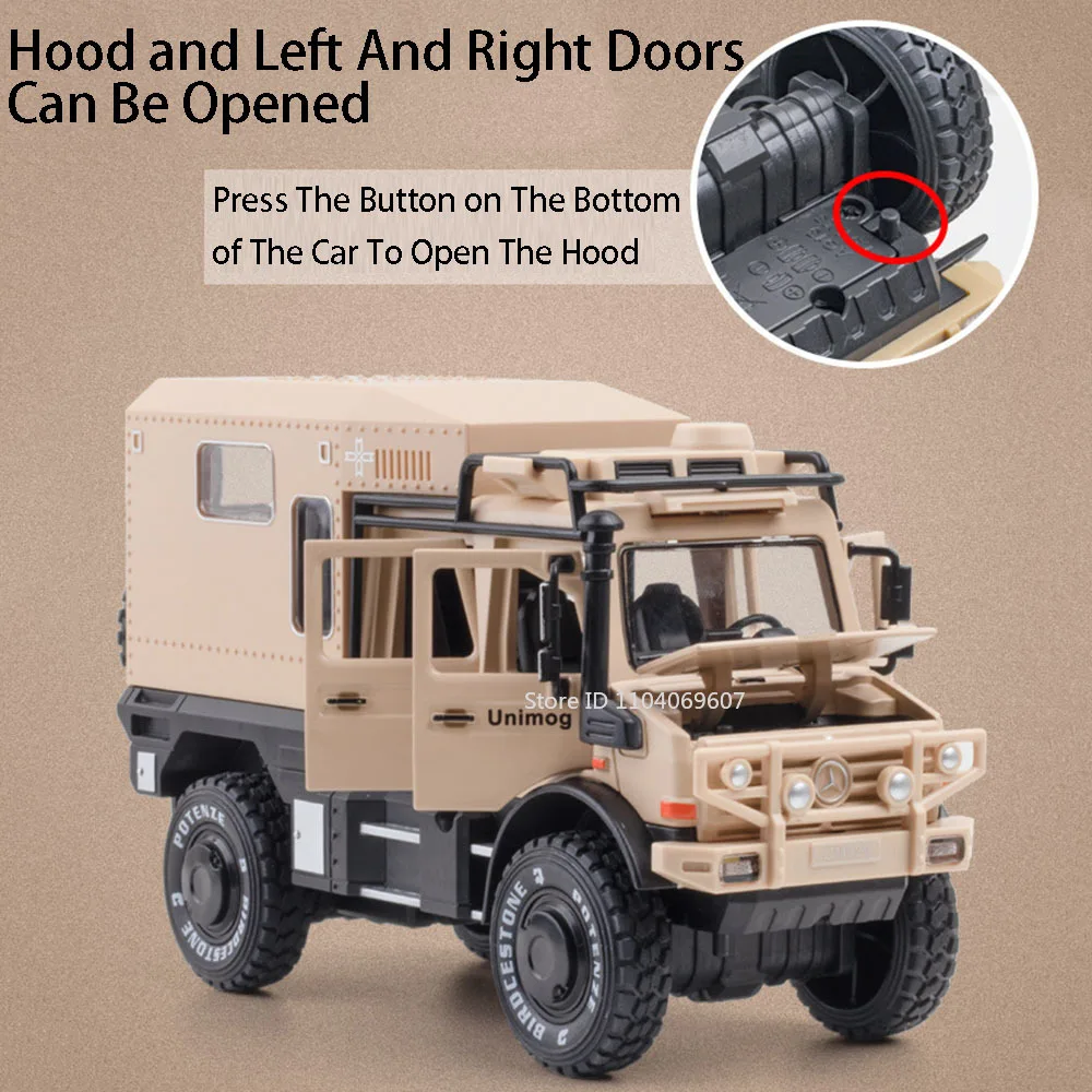1:28 Camel Cup Land Rover Defender Modellauto Spielzeug Legierung Druckguss UNIMOG RV Geländewagen Sound Licht Türen geöffnet Kinder Geschenke – Detail 21
