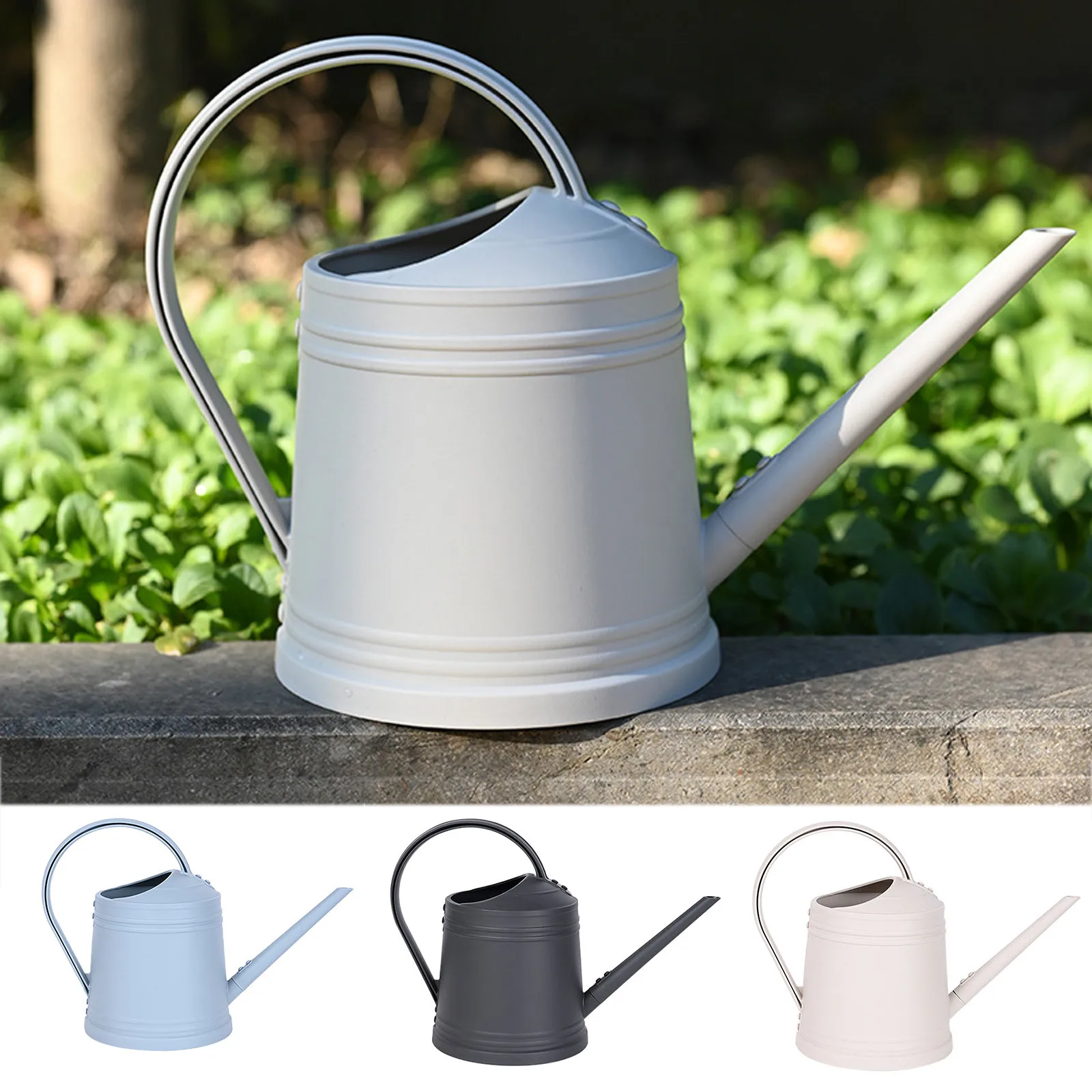 1.8L Imitation Tin Long Spout Watering Cans Home Balcony Portable Watering Cans Large Capacity Metal Watering Can Indoor Plants