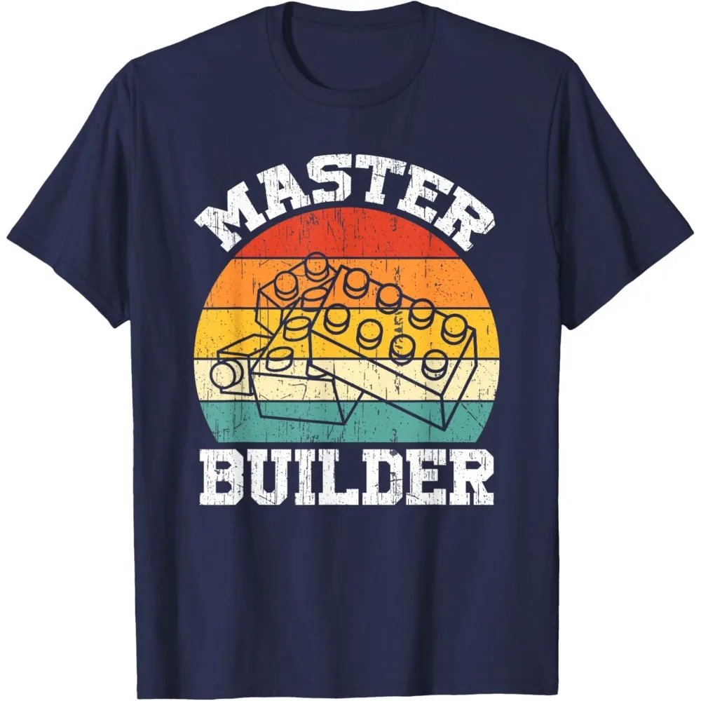 Master Builder Building Blocks Master Builder T-Shirt Man Cotton Casual Breathable Camisetas Tees Personality Men Tops